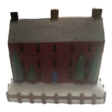Department 56 Snow House Small Trinket Box Open And Close Chimneys Trees picture