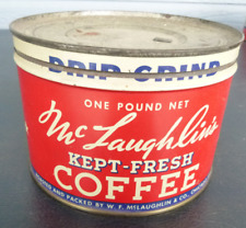 vintage McLaughlin's  1 lb keywind coffee tin can  Clhicago Illinois picture