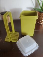 Vintage 70's Tupperware Pickle Keeper Avocado Green 3 Piece Complete  picture
