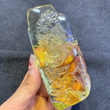 290g Natural Smoky Citrine Quartz Crystal Hand carving dragon Healing Reiki Gift picture