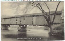 Old Covered Bridge Postcard, Black and White, Old Vintage Card, Unposted picture