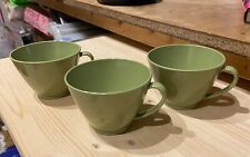 Vintage Melmac Cups Light Green Three Melamine Teacups Vintage Kitchen Retro picture