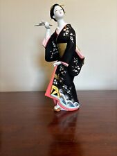 Vintage Hakata Doll Decorative Japanese Geisha in Kimono Figurine Tsunami Waves picture