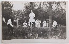 Antique RPPC Postcard Girls & Boys Teens Playing a Balancing Game on Wood Plank picture