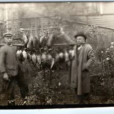 c1910s Bird Game Hunters RPPC Cool Men Pheasant Duck Real Photo Postcard A124 picture