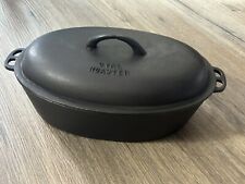 Antique Vintage HTF Lodge Cast Iron #4 Oval Roaster  picture