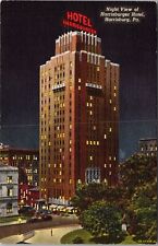 Harrisburg PA-Pennsylvania, Night, Harrisburger Hotel Vintage Postcard picture