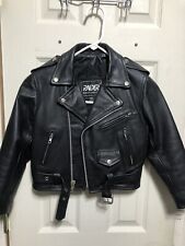 Youth Harley Davidson Black  Leather Biker  Jacket Size Medium picture