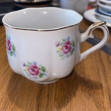 Vintage Extra Touch FTD floral Tea Cup Pink Roses Gold Trim collectible picture