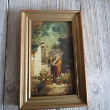 Vintage Florentine Style Picture and Frame Countryside Gold/Wood Ornate picture
