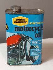 Vintage Union Carbide Motorcycle Oil Can Full 1 Pint NY New York picture