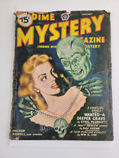 Dime Mystery Pulp Magazine January 1946 Skeleton Necklace Cover picture