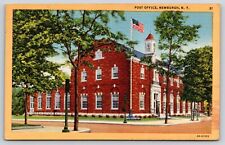 Original Old Vintage Linen Postcard Post Office Newburgh New York USA 1949 picture