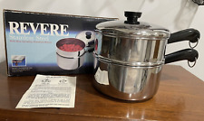 Revere Ware 2 Qt Disc Bottom Sauce Pan Double Boiler Lid Stainless Steel NICE picture