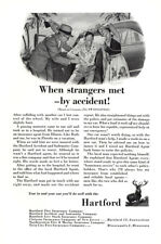 1955 Hartford Insurance: When Strangers Met Vintage Print Ad picture