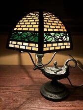 Bradley Hubbard Leaded Slag Glass Antique Vintage Arts Crafts Lamp Handel Era picture