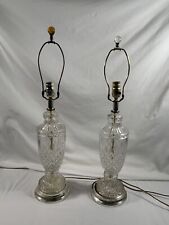Pair of Vintage Crystal Cut Lamps #29 Read picture