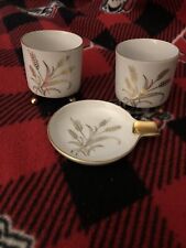 3 Piece MCM Lefton Golden Wheat Cigarette/Toothpick Holder & Personal Ashtray picture