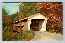 Spencerville IN-Indiana, Covered Bridge, Antique, Vintage Souvenir Postcard picture