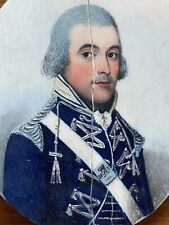 British Napoleonic 21st Light Dragoons Officer Miniature Portrait Painting Buck picture