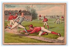 A Brush With the Ball A & P Baking Powder 1888 Baseball Trade Card 801 C1 picture