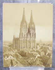 Antique Albumen Photograph City Landscape Church Cologne Cathedral Germany  picture
