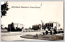 Hines Illinois~Hospital~Attendants' Quarters~Folks Shake Hands~1930s RPPC picture