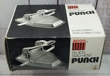 Vintage ACCO 10x Two Hole Punch Gray Stock No 74104 Original Box New Unused picture