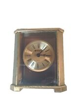 Solid Brass & Plate Glass Quartz Mantle Alarm Clock Quality Circuit City picture
