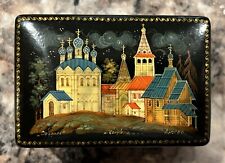 Authentic Kholui Russian Hand Painted Lacquer Box “Suzdal” Laptev picture