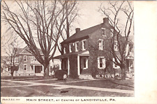 C 1910 Main Street View Center of Landisville PA Postcard Child Standing In Yard picture