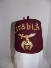 Vintage Arabia Shriners Burgundy Fez Hat w/ Tassel 7 1/8 picture