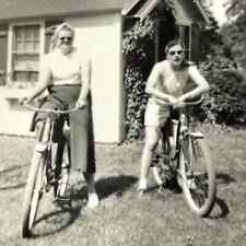 Q6 Photograph  1940-50's Two Pretty Women On Old Bikes Bicycles Sunglasses  picture