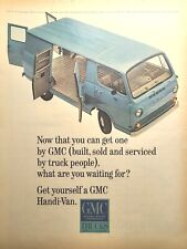 GMC Trucks Van Blue Handi-Van Turns Heads Flat Front Vintage Print Ad 1964 picture