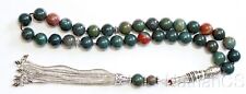 Luxury Tesbih Prayer Beads AA Grade Round Bloodstone & Sterling Rare Collector's picture