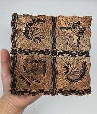 Vintage Indonesian Copper Tjap Batik Butterfly Life Cycle Fabric Stamp 6