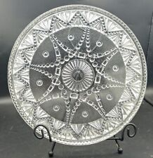 Vintage/Antique? ELEGANT GLASS BEADED STAR CAKE PLATE CLEAR EAPG picture