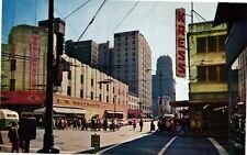 Vintage Postcard- Crowded street, Seattle, WA picture