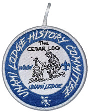 Lodge # 1 (One) Unami History Committee White Border Round Patch w/Dangle MINT picture
