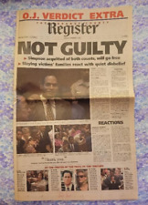 OJ Simpson Not Guilty Verdict Newspaper 10/3/1995 picture