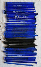 40 ANTIQUE COBALT BLUE GLASS SWIZZLE STICKS WITH ADVERTISING - Liquors - Hotels picture