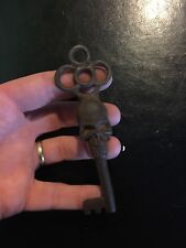 Victorian Skull Key Skeleton Patina Cast Iron Metal Cathedral Patina SOLID METAL picture