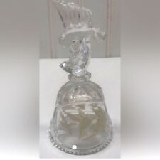 Vintage Crystal Etched Hummingbird Bell picture