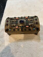 Antique Jeweled Coffin Casket Trinket Box picture