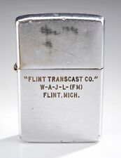 Vintage 1951 Zippo Lighter - Flint Transcast W-A-J-L RADIO Flint, Michigan-RARE picture