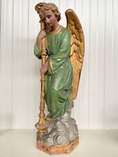 SALE An Exceptional Large Gothic Revival Angel holding a candlestick 27.362 inch picture