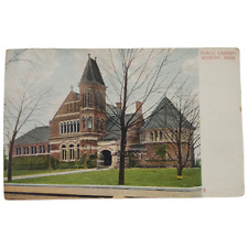 1905 Public Library Woburn Massachusetts Postcard Vintage Photo Undivided picture