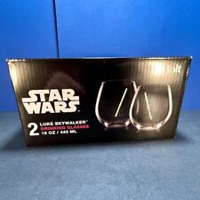 JoyJolt STAR WARS Luke Skywalker Jedi Drinking Glasses 15 oz Set of 2 NEW  picture