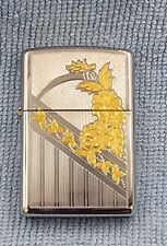 Beautiful Zippo Lighter With Floral Inlay New And Sealed picture
