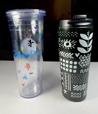 2 Retired Starbucks Tumblers Travel Cups First Disney Cold Cup 2018 Steel Refill picture